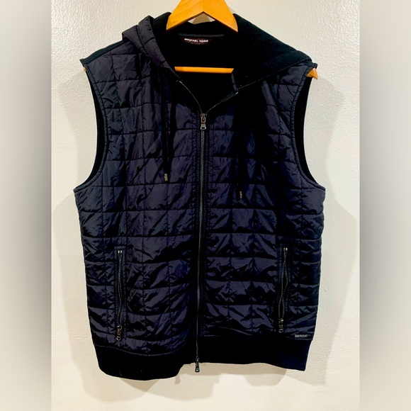 COPY - MICHAEL KORS MEN PUFFER VEST STRETCH BACK PANEL REGULFIT FULL ZIP Size L - Picture 1 of 3